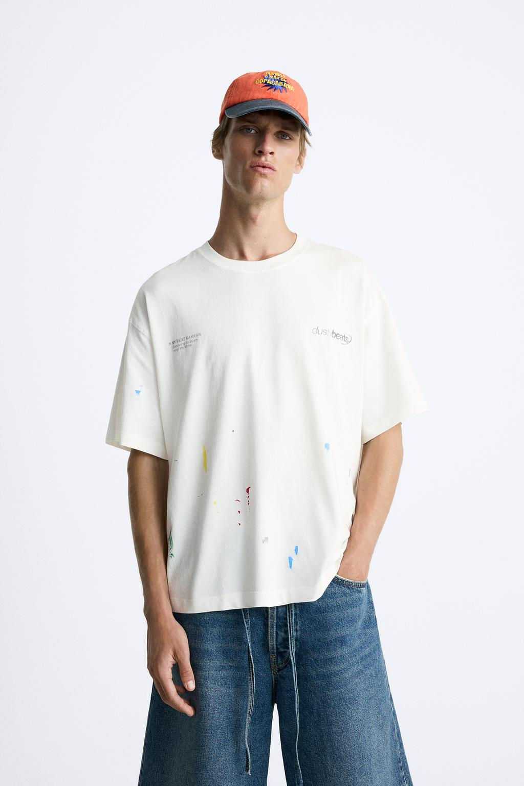PAINT SPLATTER T-SHIRT WITH SLOGANS - Zara фото 10