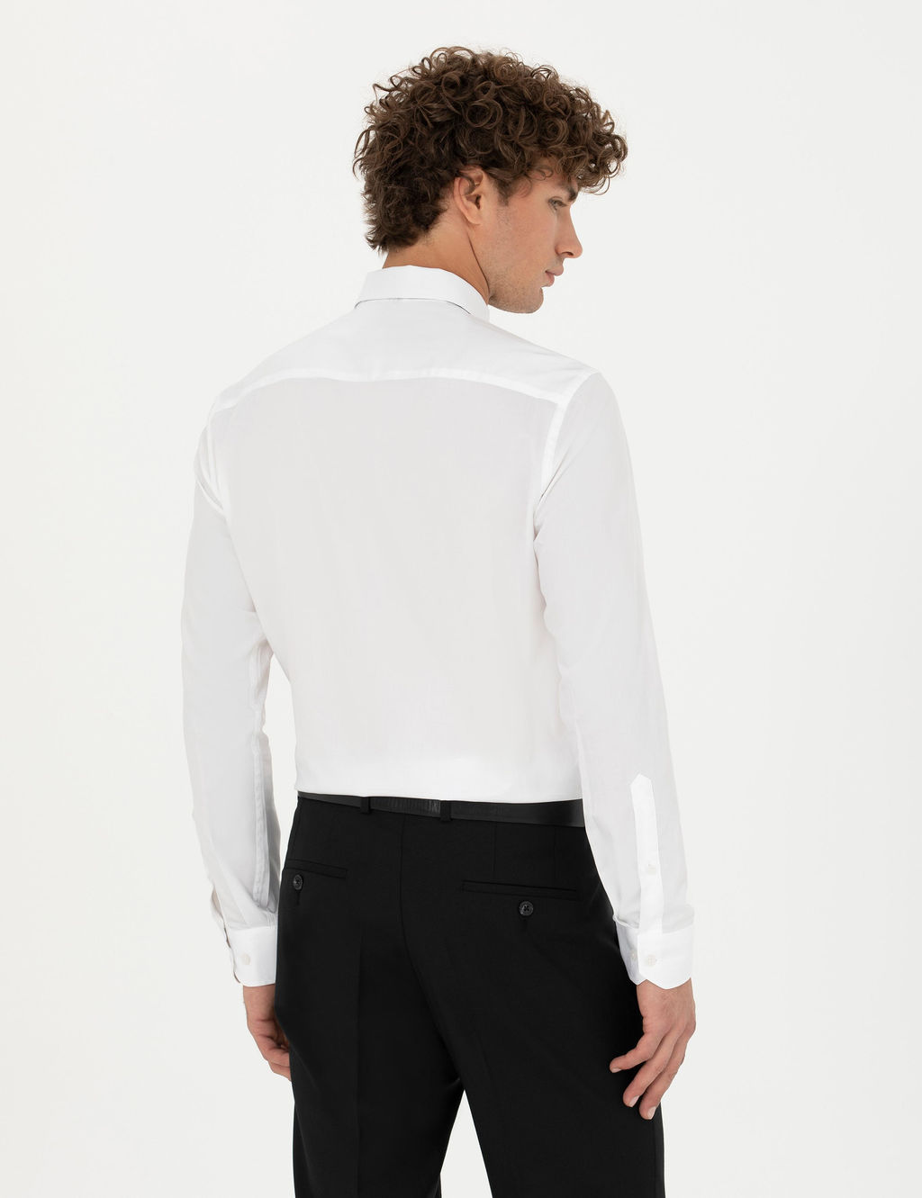 Beyaz Slim Fit Uzun Kollu G_mlek