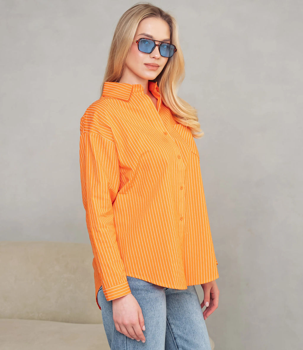 Рубашка #КТ0026, оранжевый - Dommod фото 2