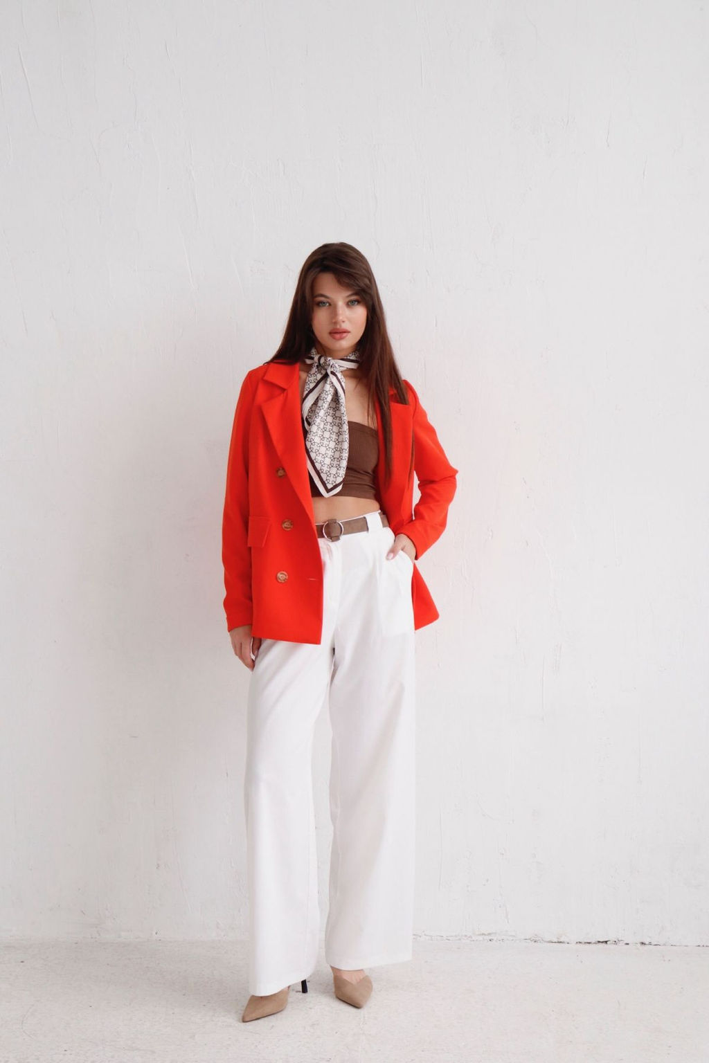 12628 Двубортный жакет красно-оранжевый - Martichelli фото 18