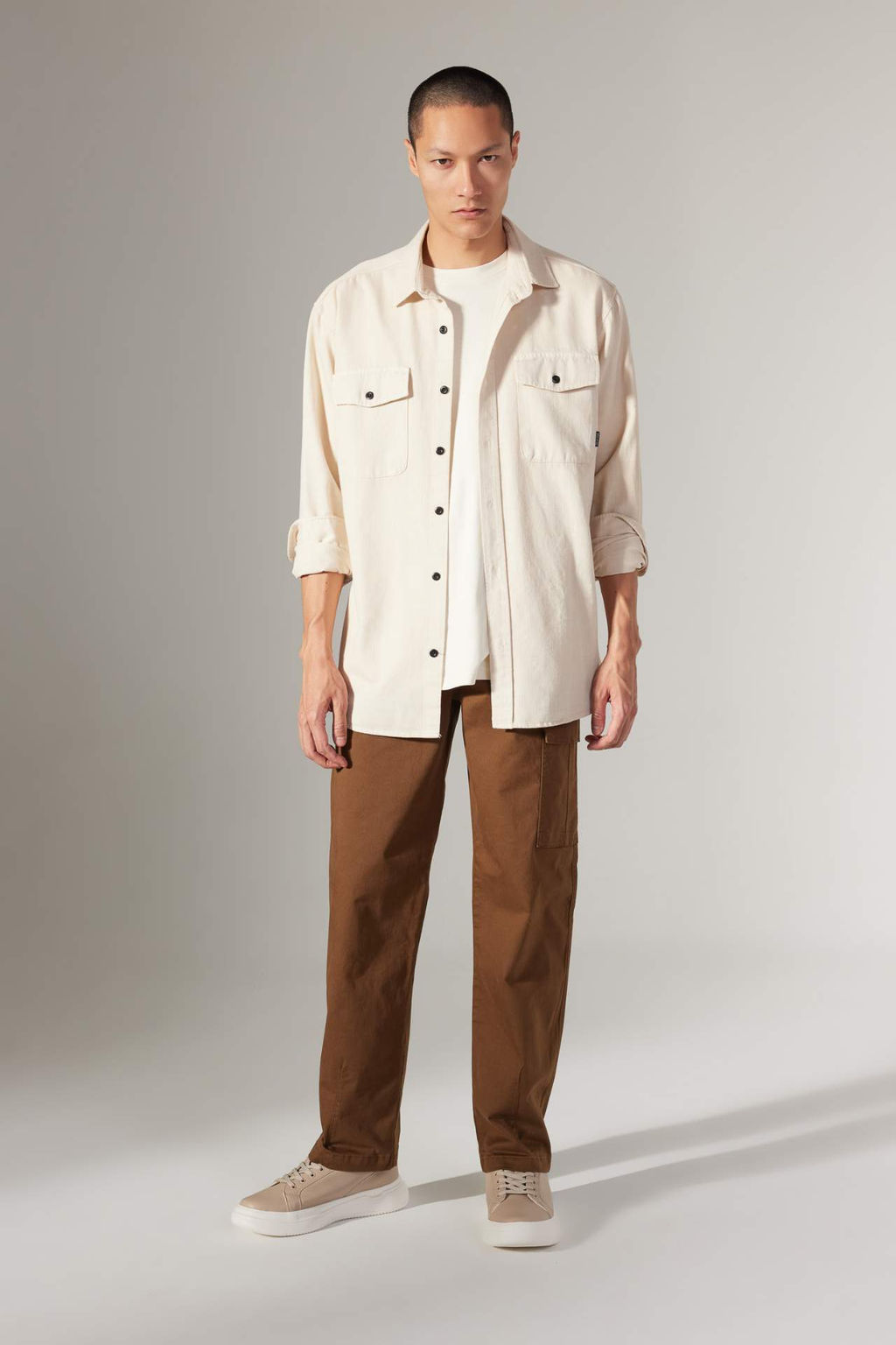 Gabardin Pantolon Baggy Fit Duz Paca Cepli - Defacto фото 2