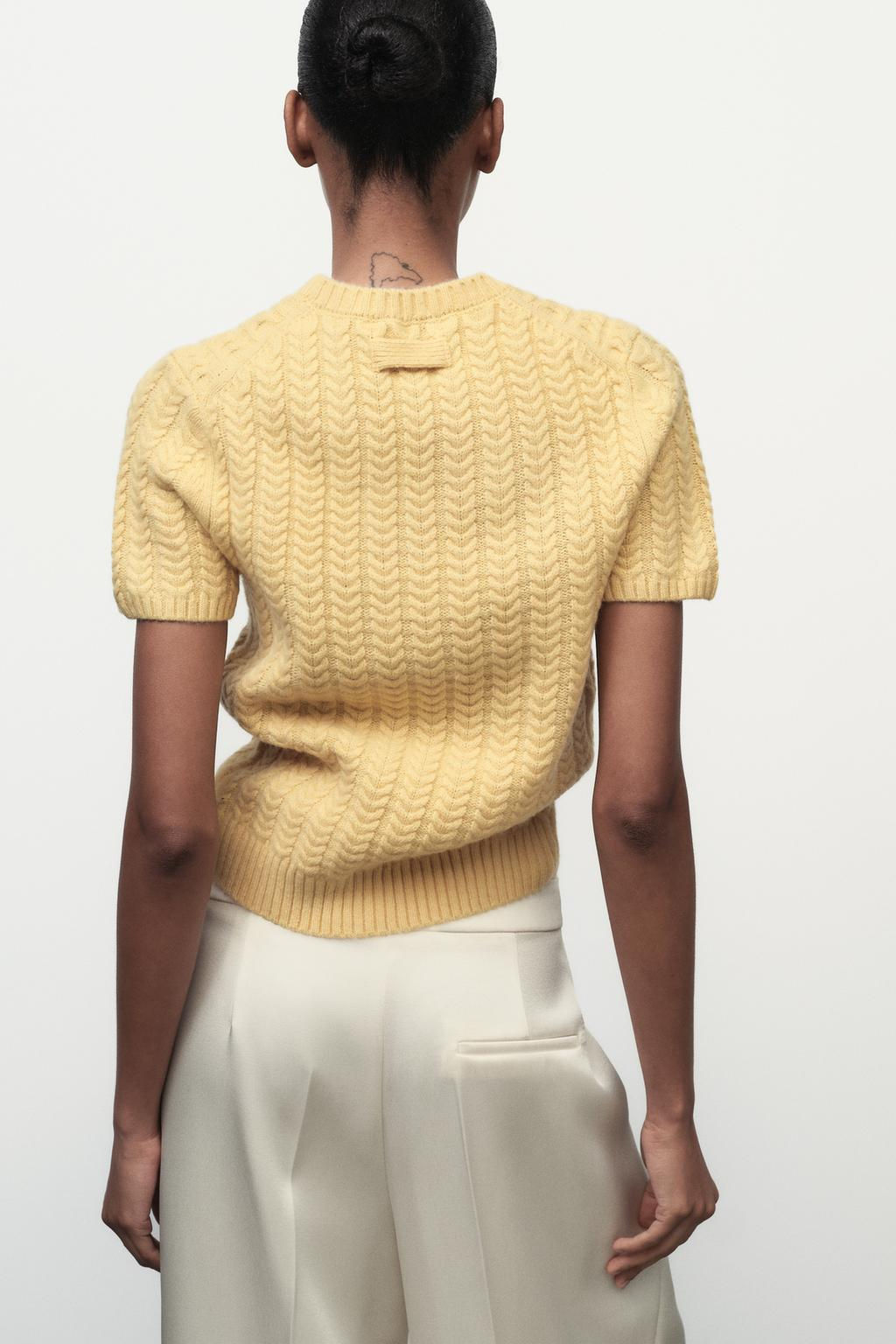 CABLE KNIT TOP 100% WOOL - Zara фото 5