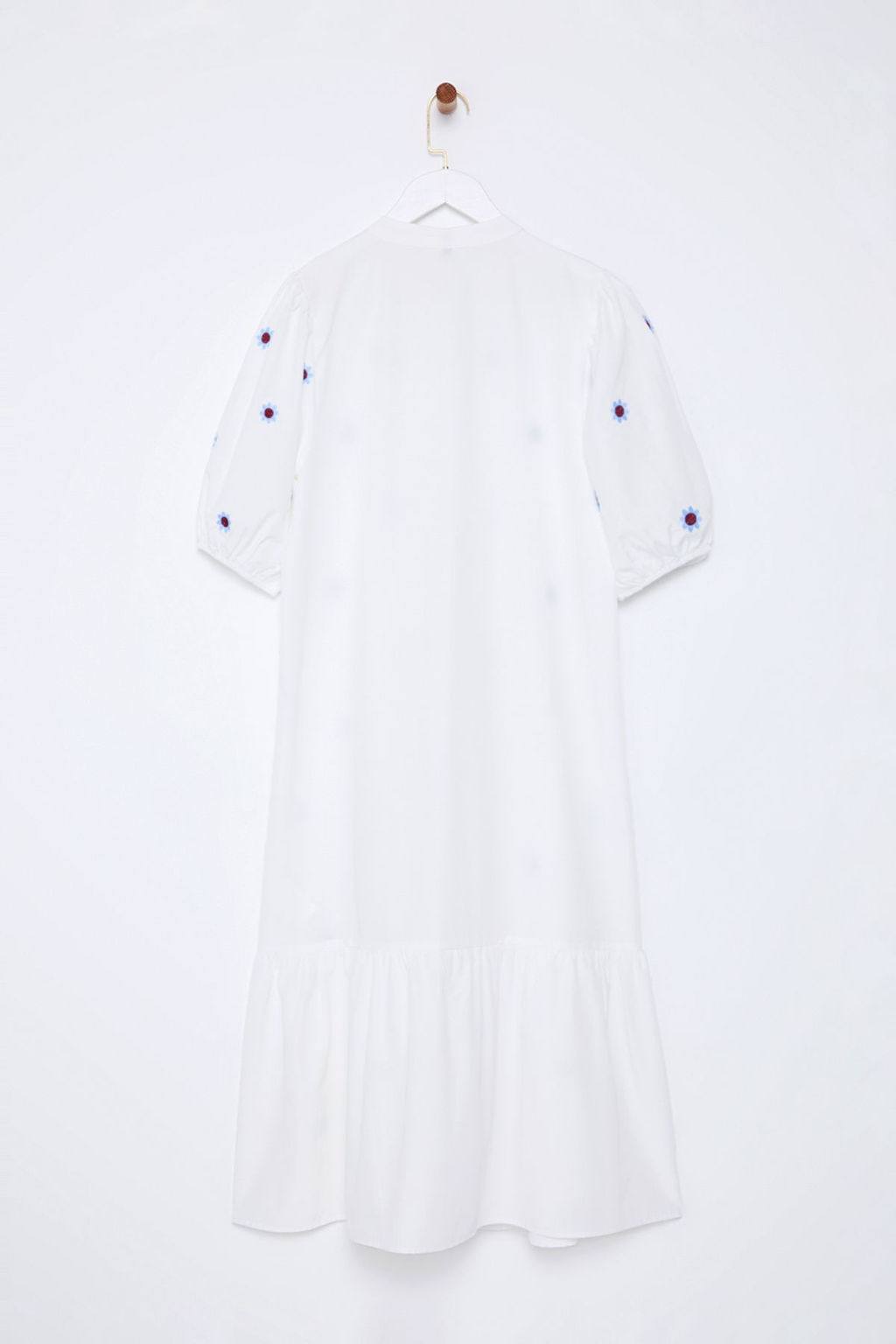 TRENDYOLMILLA Ekru Cicek Nak?sl? Midi Dokuma Gomlek Elbise TWOSS25EL00039 фото 7