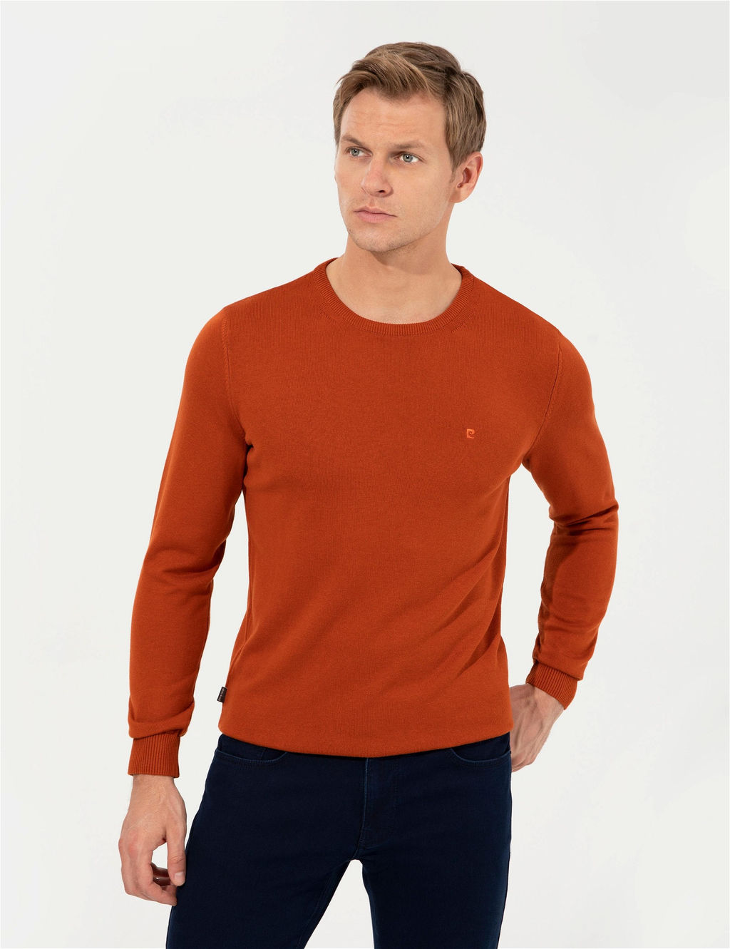 Bak_r Slim Fit Bisiklet Yaka Basic Triko Kazak
