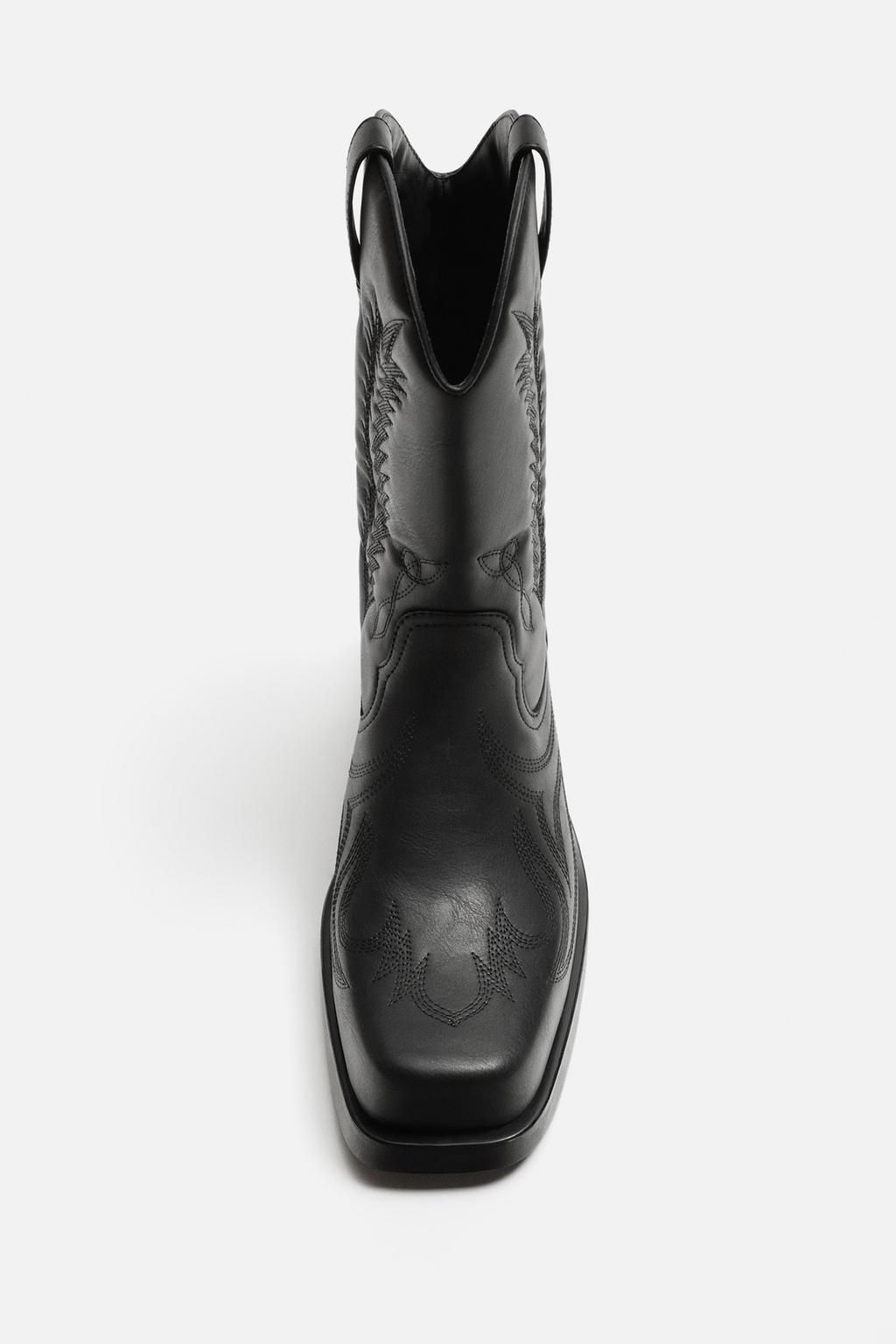 COWBOY BOOTS WITH TOPSTITCHING - Zara фото 3