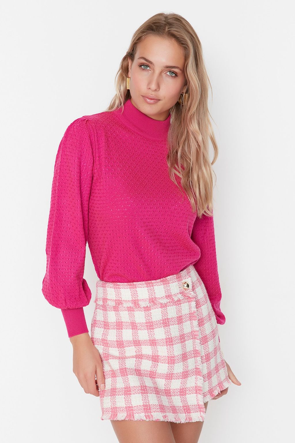 Siyah Dik Yaka Triko Kazak TWOAW21KZ0817 - Trendyolmilla фото 10