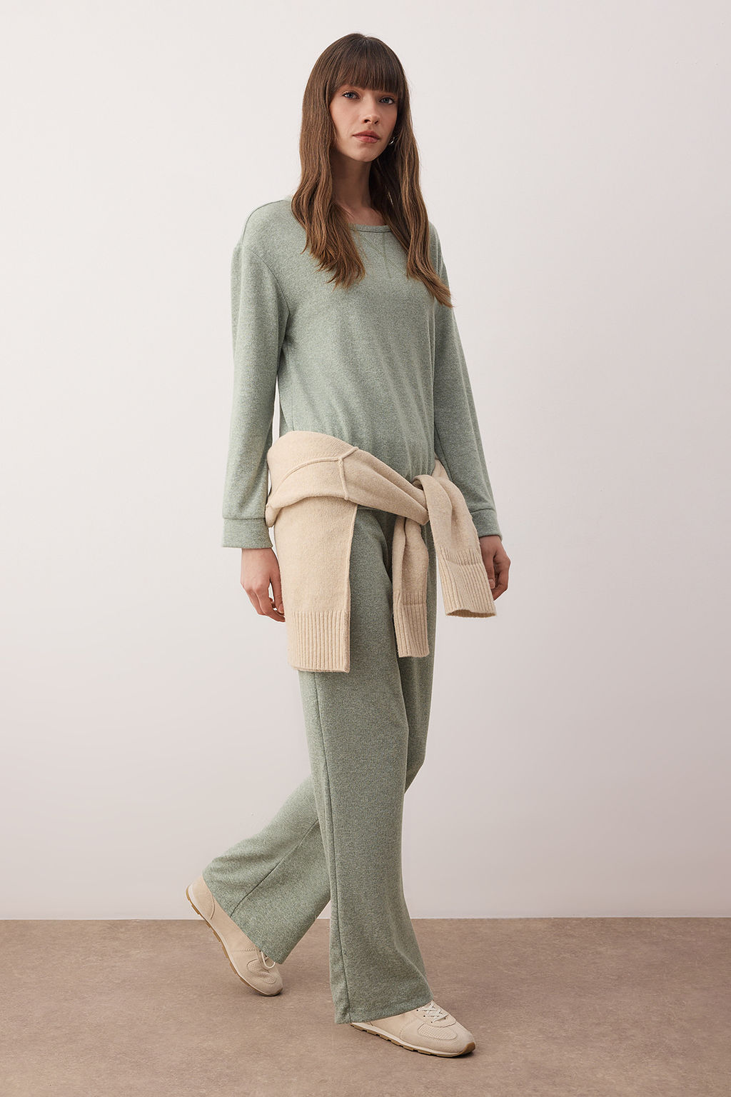 Mint Yumusak Tuse K?sl?k Yumos Orme Pijama Tak?m? THMAW26PT00182