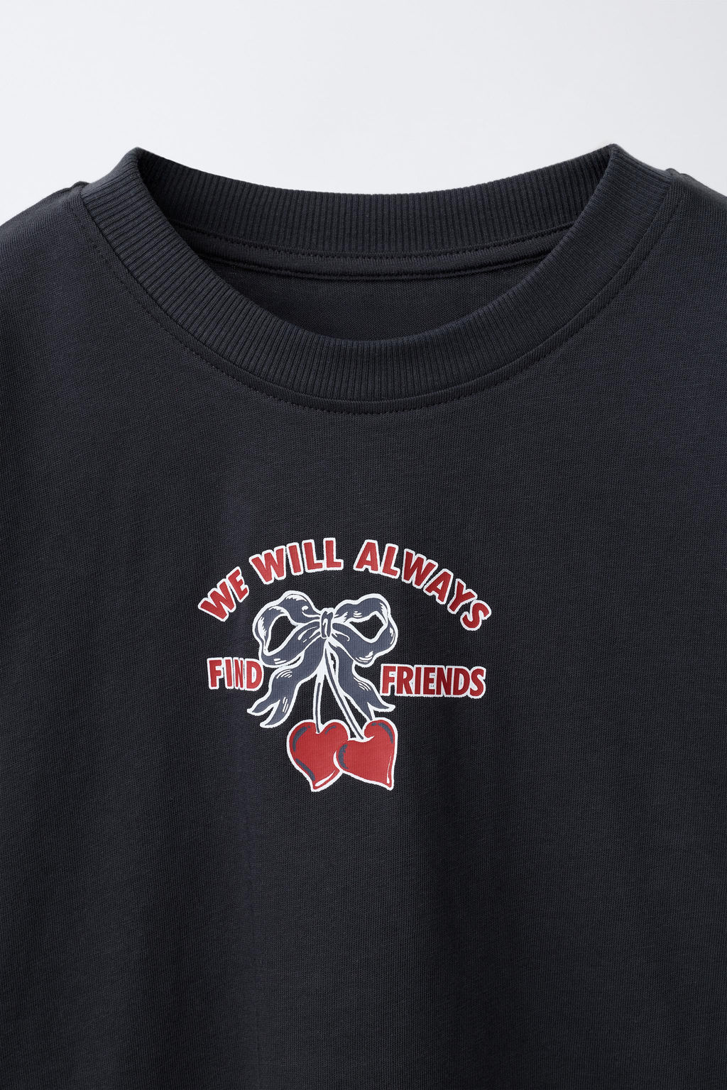 CAMISETA ESTAMPADA CORAZONES / Antracita oscuro - Zara фото 3