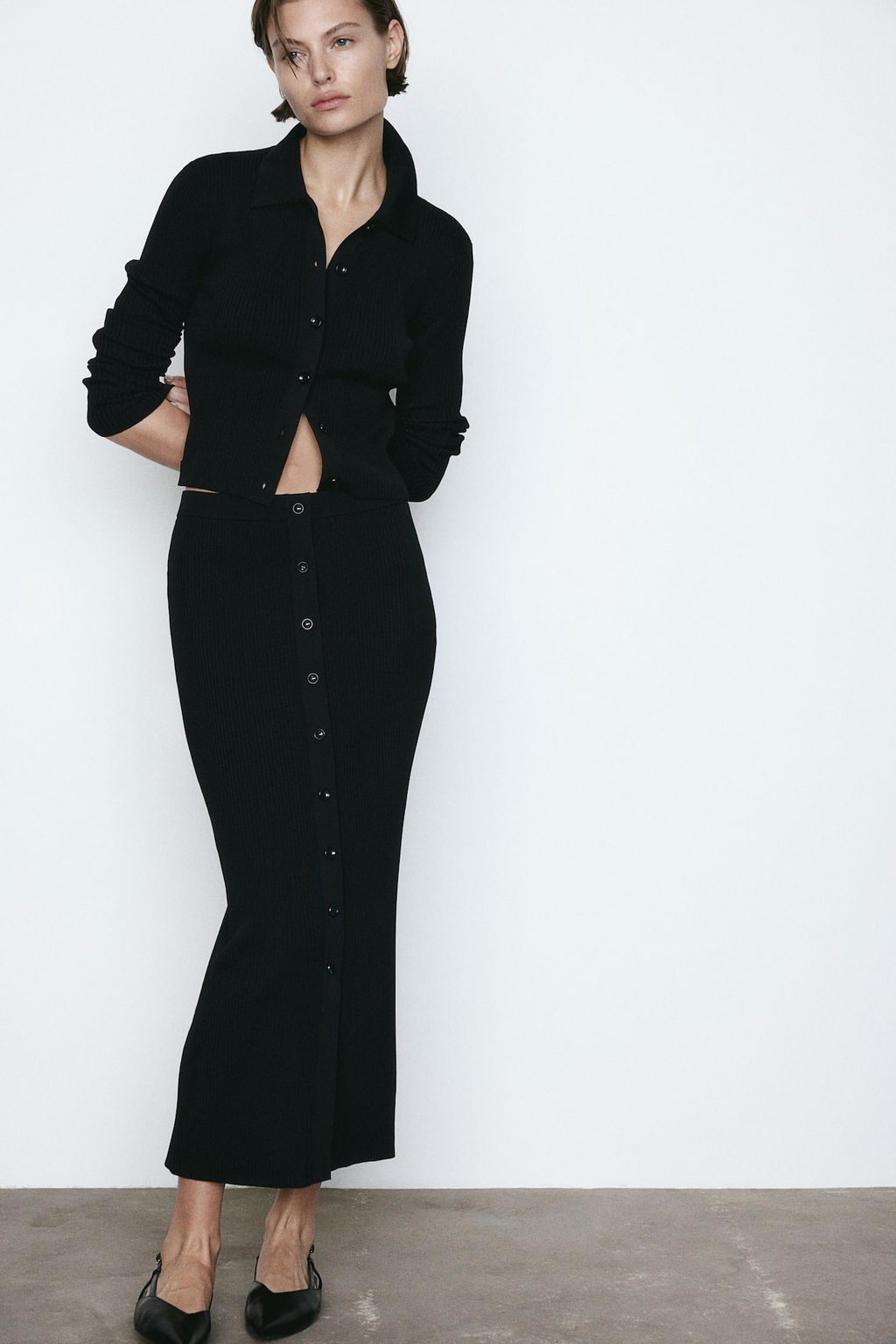 Top de canale con cuello camisero - H&m фото 3