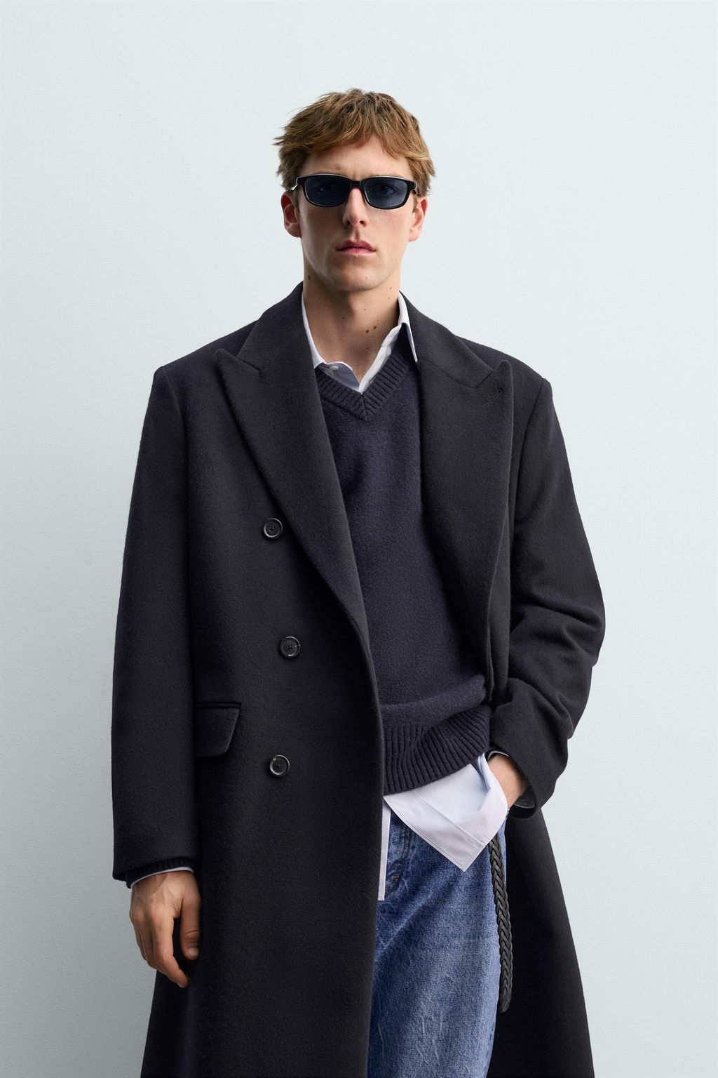DOUBLE-BREASTED WOOL BLEND COAT AARON LEVINE X ZARA фото 2
