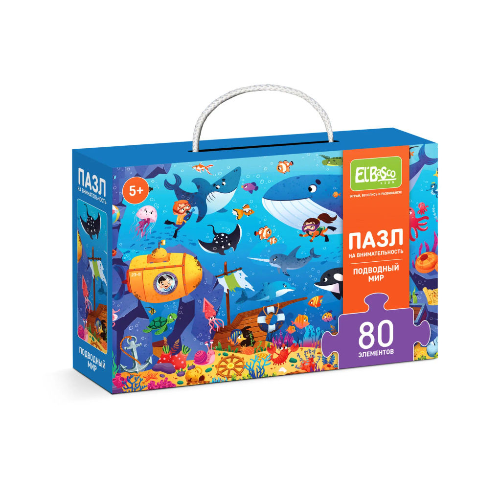 ElBascoKids / Пазл на внимательность Зимняя деревня 80 элементов - El`BascoKids фото 5