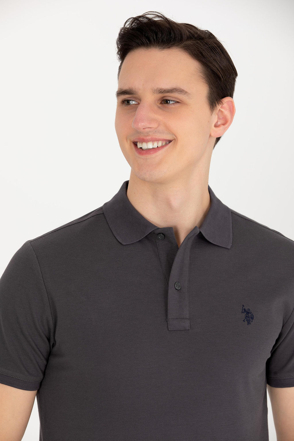 Мужская антрацитовая футболка с воротником поло Basic - U.s. polo assn фото 14
