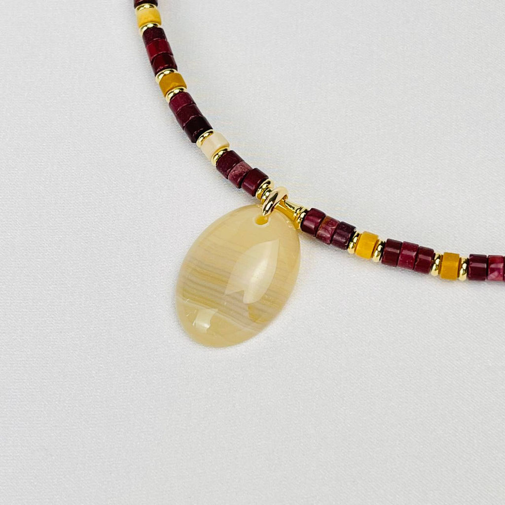 Колье из Яшмы (Мукаит) и Агата 38 см +
