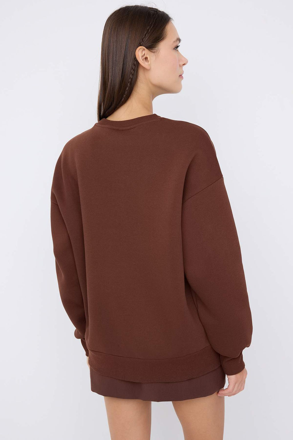 Teen Kahverengi Kal?n Ici Polarl? Kokteyl Bardak Bask?l? Orme Sweatshirt TWOAW26SW00159 - Trendyolmilla фото 6