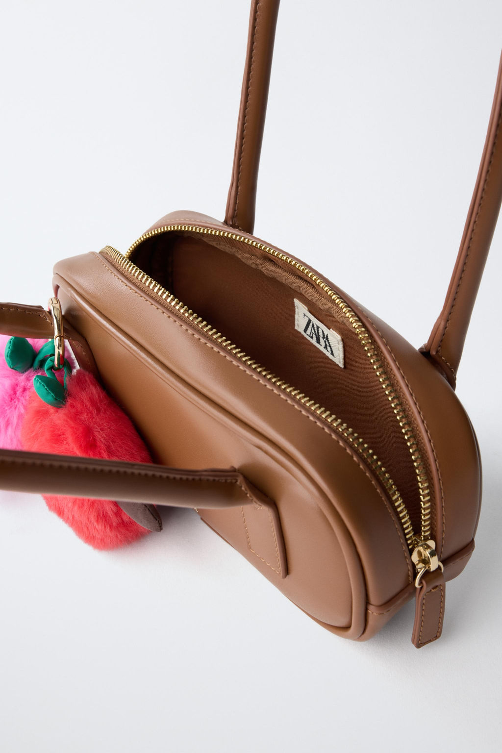 BOLSO SHOULDER POMPONES / Marr?n - Zara фото 4