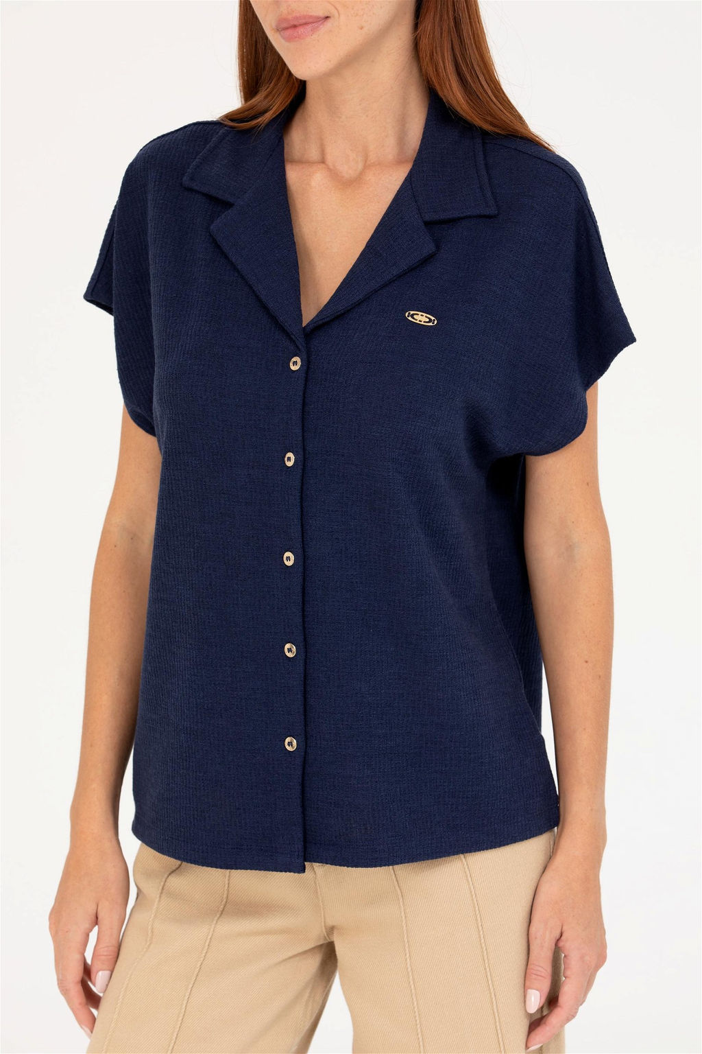 Женская темно-синяя трикотажная рубашка Неожиданная скидка в корзине - U.s. polo assn фото 6
