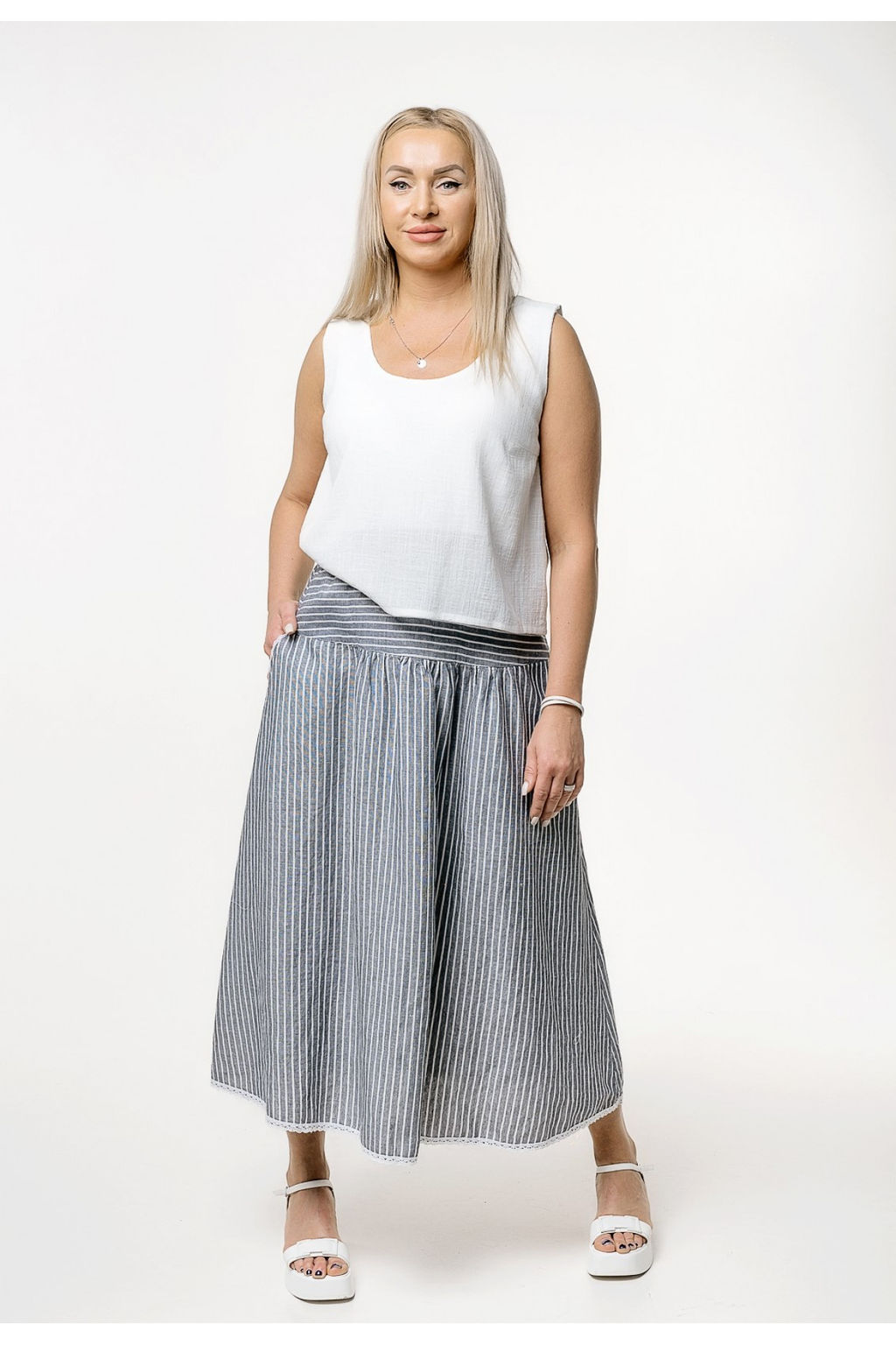 НОВИНКА! ДЛИННАЯ ЮКА С КАРМАНАМИ 70% ЛЁН - Новый лен фото 2