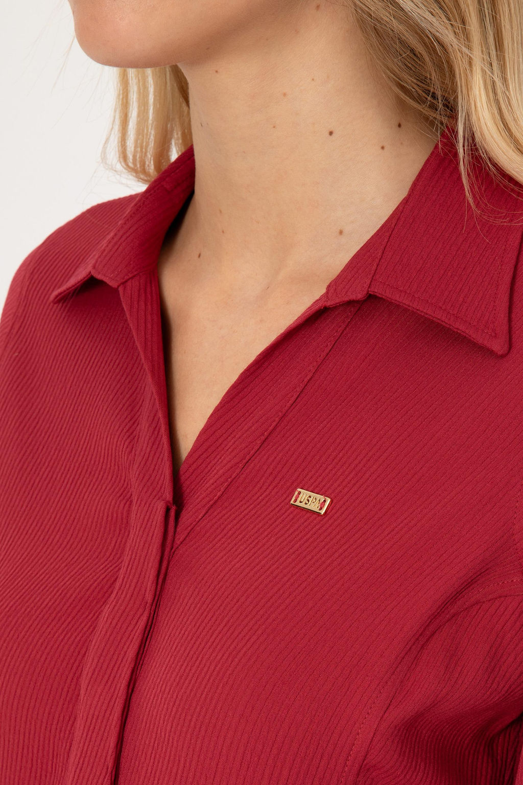 Kad_n Koyu Frambuaz Dokuma Elbise - U.s. polo assn фото 6