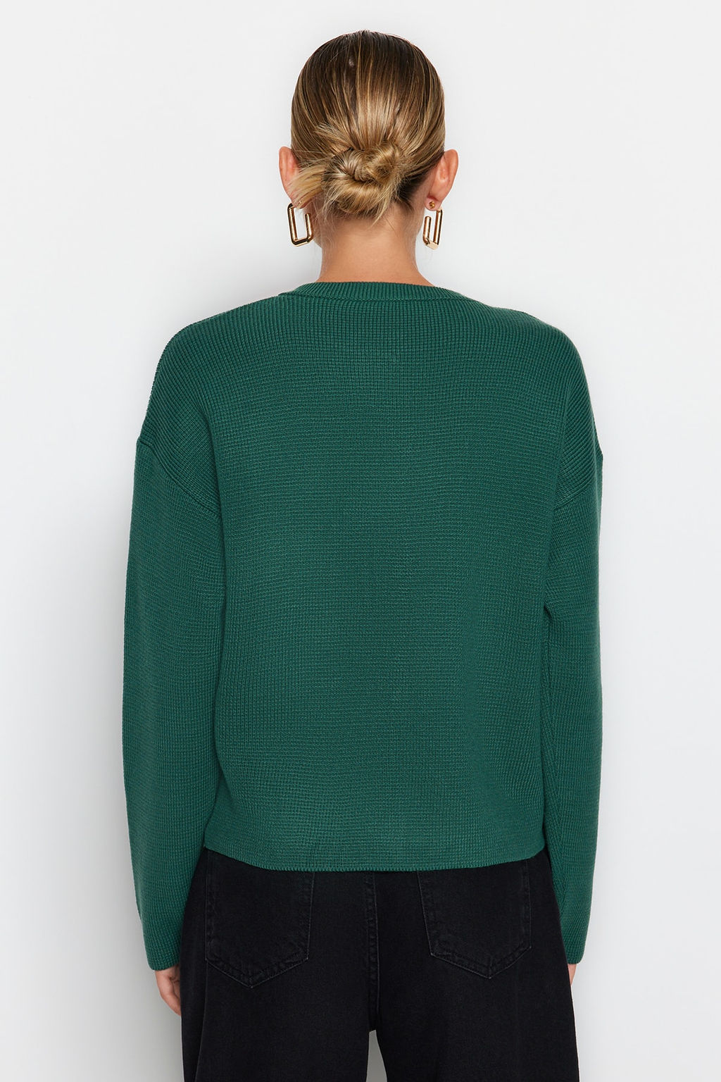 Yesil Dugme Detayl? Ceket Gorunumlu Triko H?rka TWOAW24HI00023