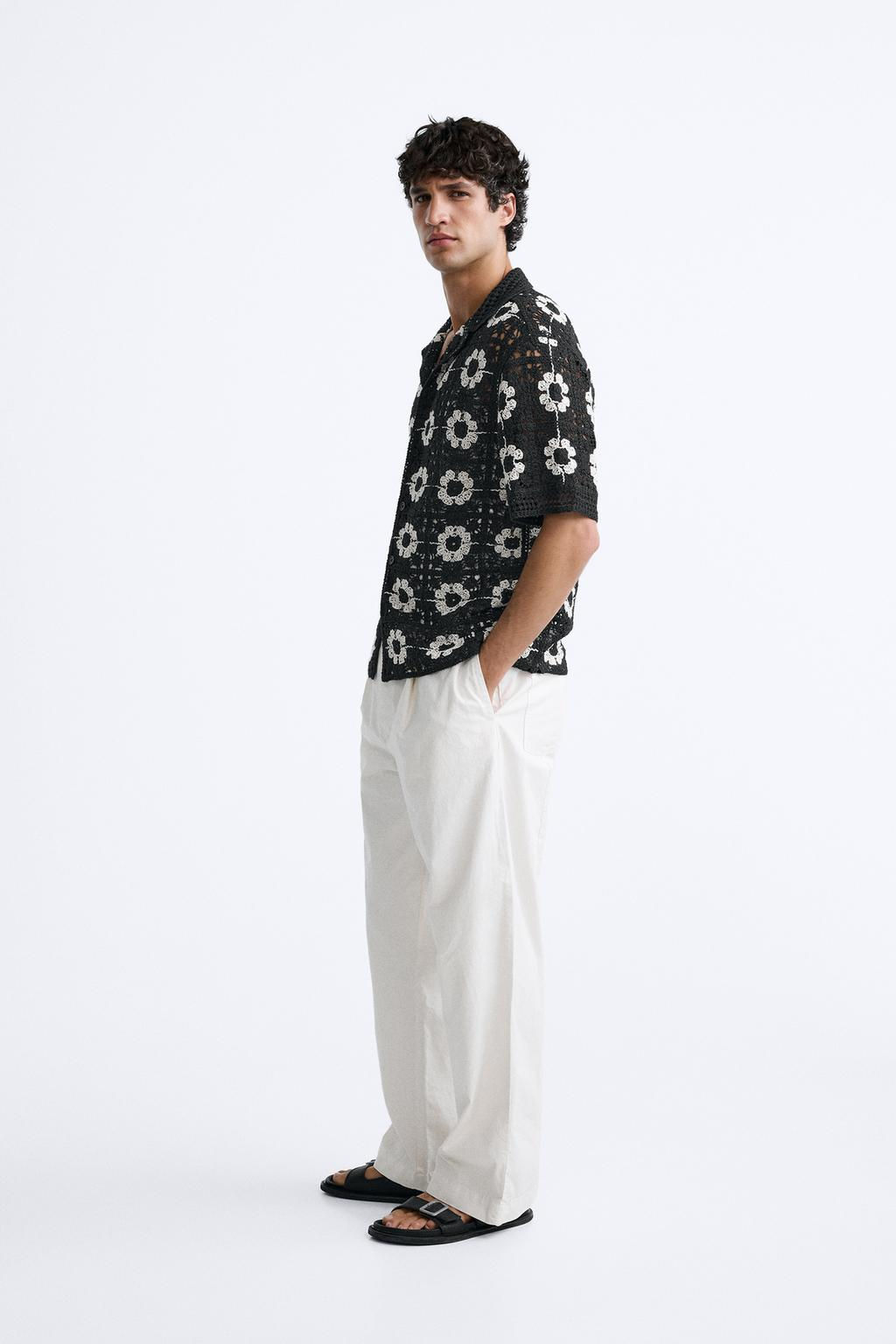 GEOMETRIC CROCHET SHIRT - Zara фото 4