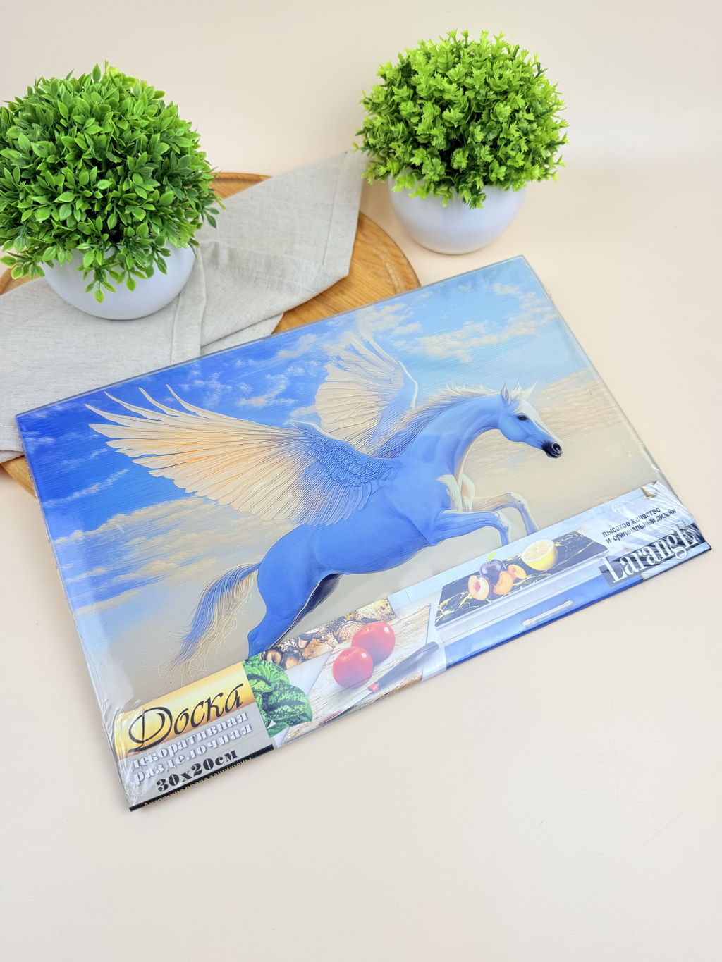 Доска разделочная малая LARANGE СИМВОЛ ГОДА 2026 20x30см (стекло закаленное 4мм) 819-745