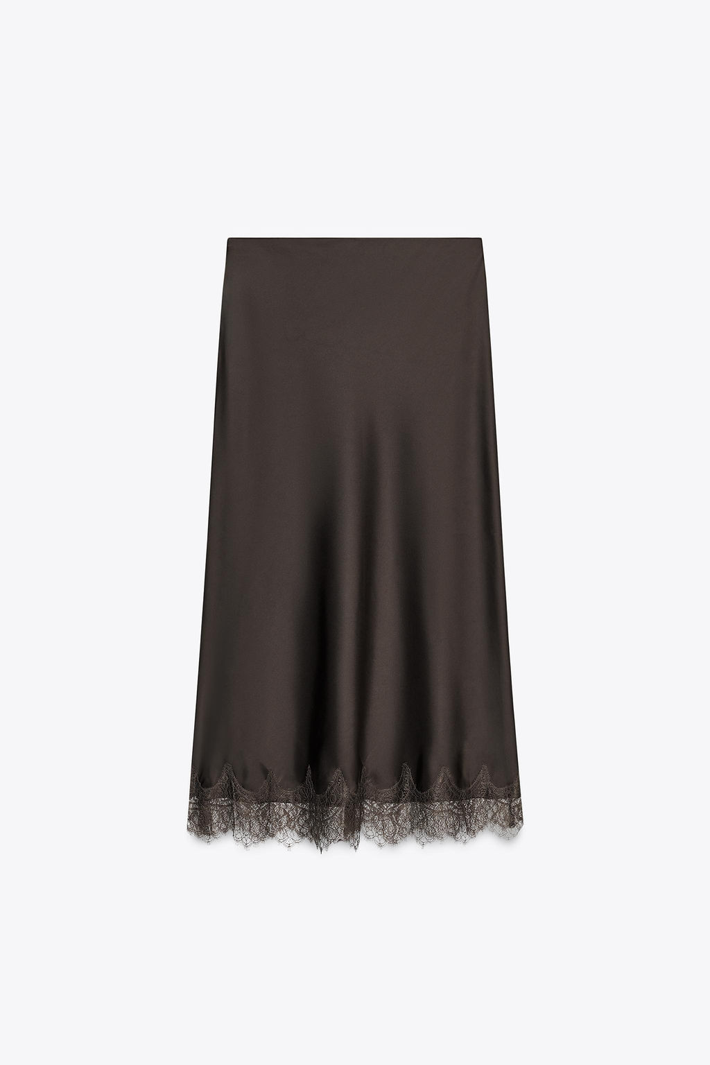 LACE SATIN MIDI SKIRT - Zara фото 2