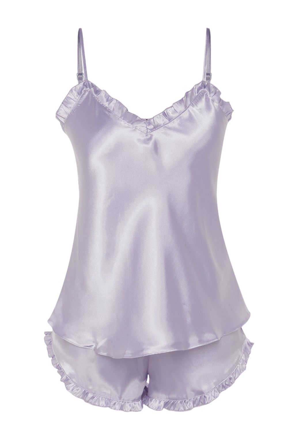 Trendyolmilla Lacivert F?rf?rl? Ip Ask?l? Saten Sortlu Dokuma Pijama Tak?m? THMSS22PT0274  фото 22