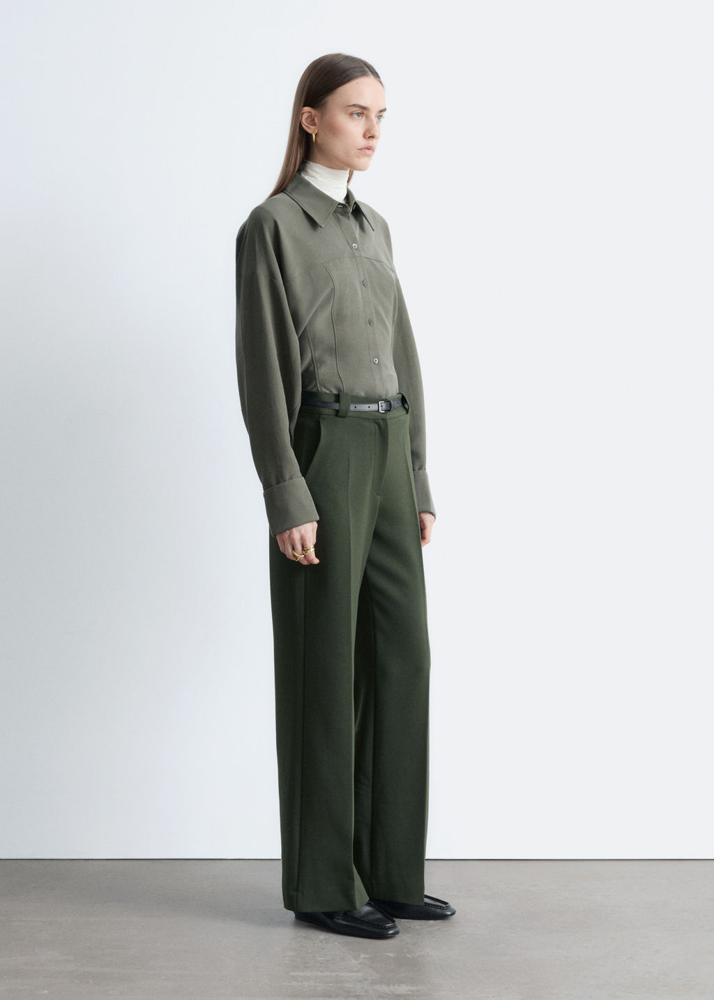 Pantalones rectos con pliegues marcados - H&m фото 9
