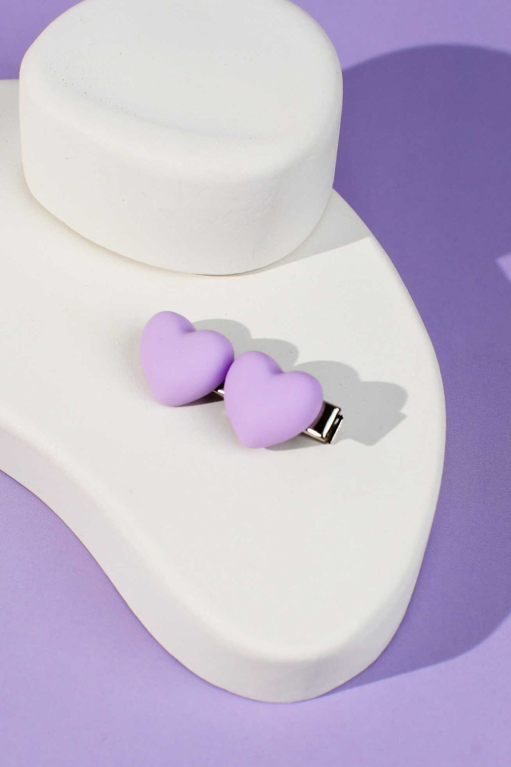 Набор заколок для волос зажим, арт. 71785 / 10 СЕРДЕЧКИ (в наборе: 2шт., 4 см, черный металл, полиметилметакрилат, цвет: жёлтый, сиреневый, подложка из мелованного картона + ПЭТ-пакет с европодвесом)