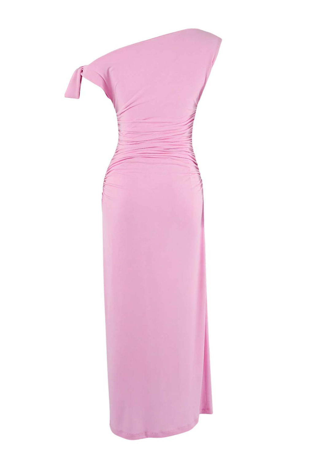 Pembe Fitted/Vucuda Oturan Maxi Esnek Kalem Orme Elbise TWOSS24EL00563