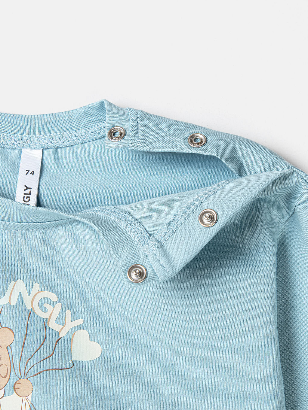 Лонгслив Аква с мишкой с принтом 0+ - Bungly фото 3