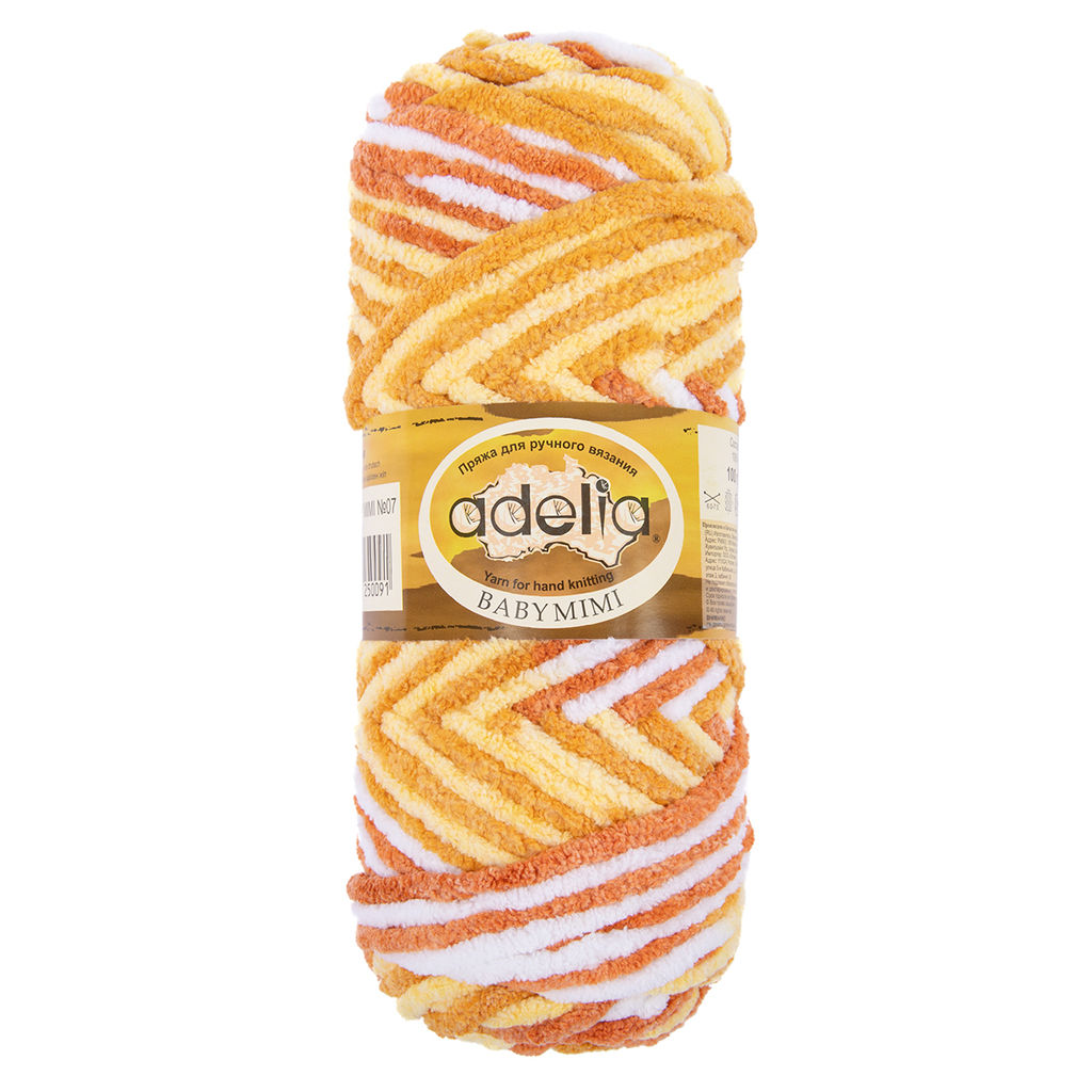 Пряжа ADELIA BABY MIMI 100% полиэстер 5 шт. х 100 г 80 м 4 м
