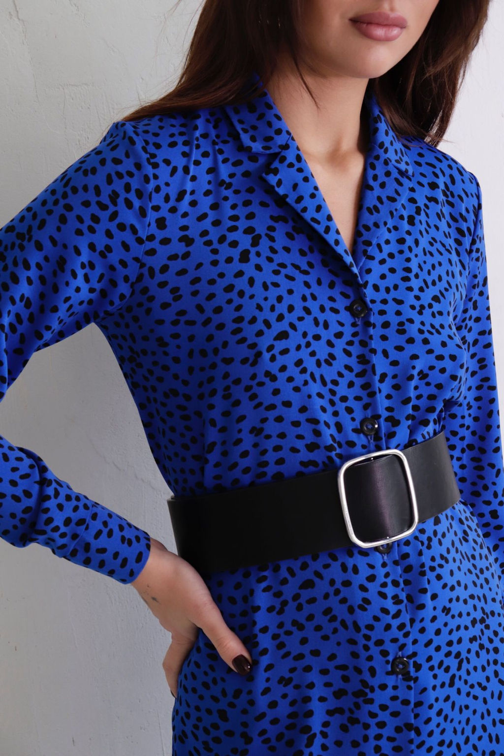 Платье-рубашка с английским воротником принт - Martichelli фото 9