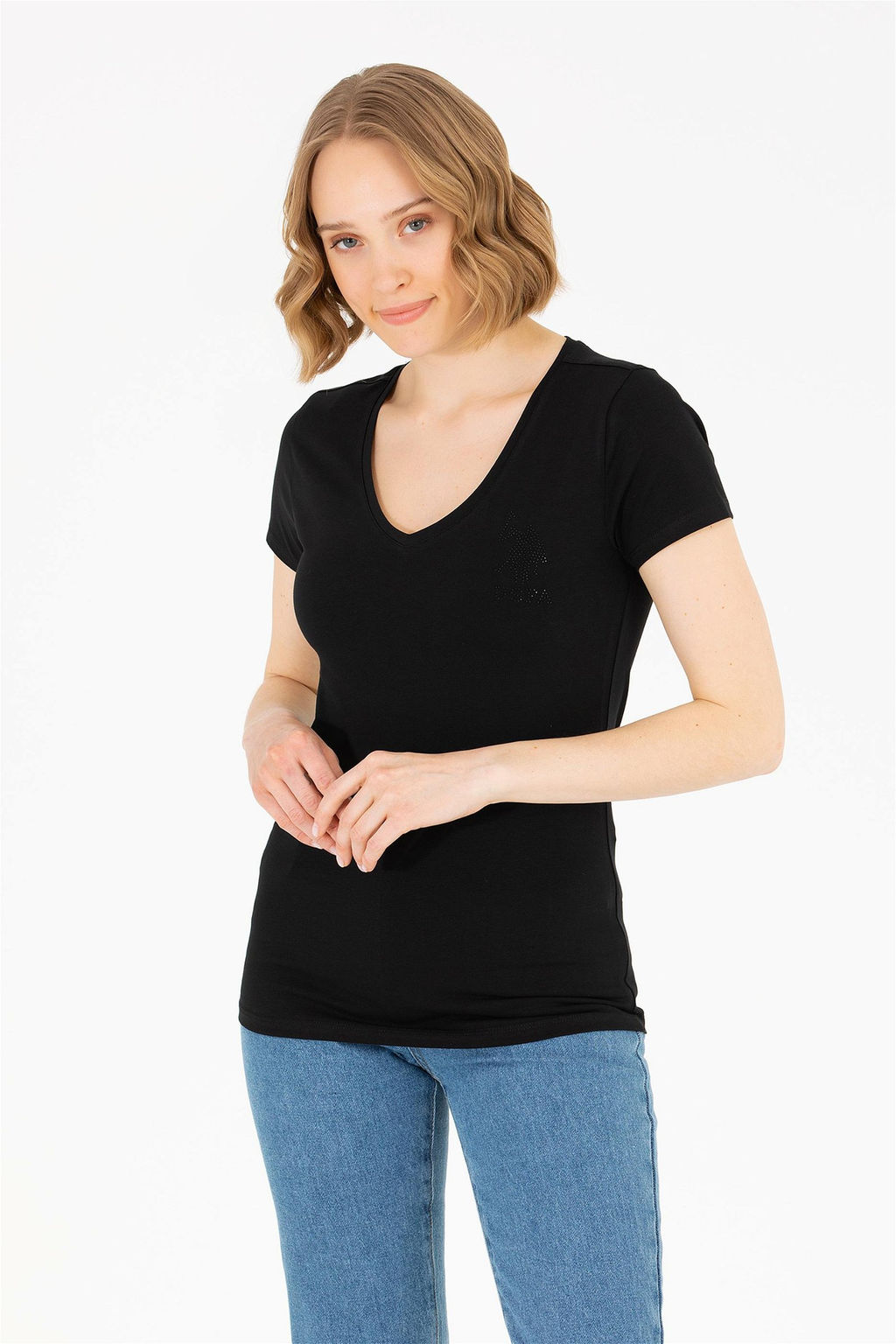 Женская черная футболка Basic - U.s. polo assn фото 8