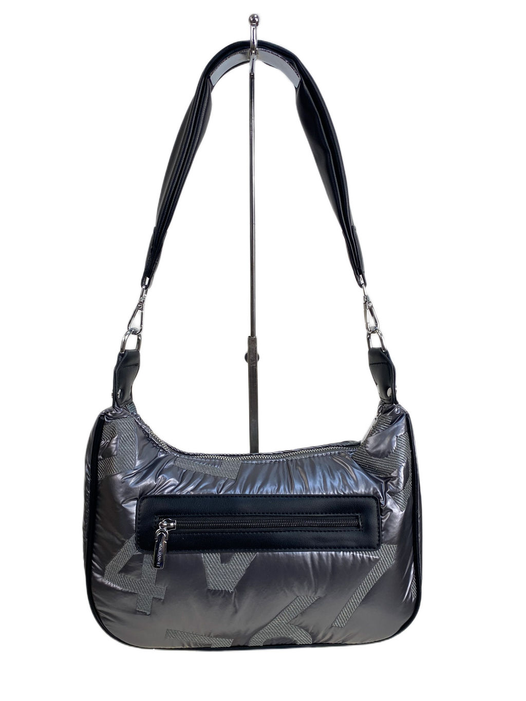 Сумка из болоньи через плечо, цвет графит - Greta фото 2