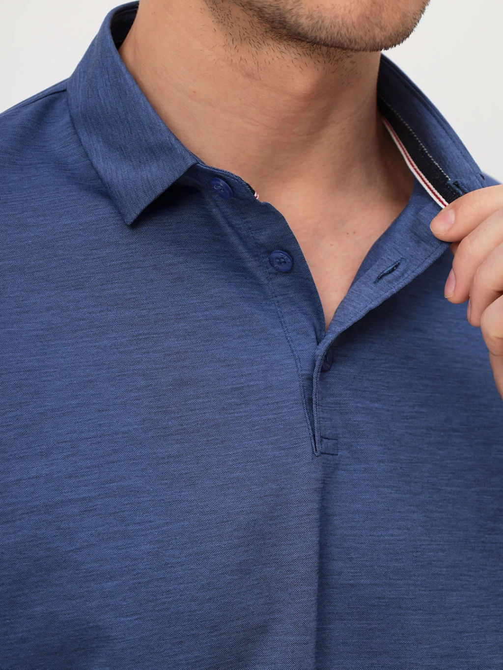 Джемпер мужской с воротником поло короткий рукав GREG G144-PM124T-LT1631 (синий)