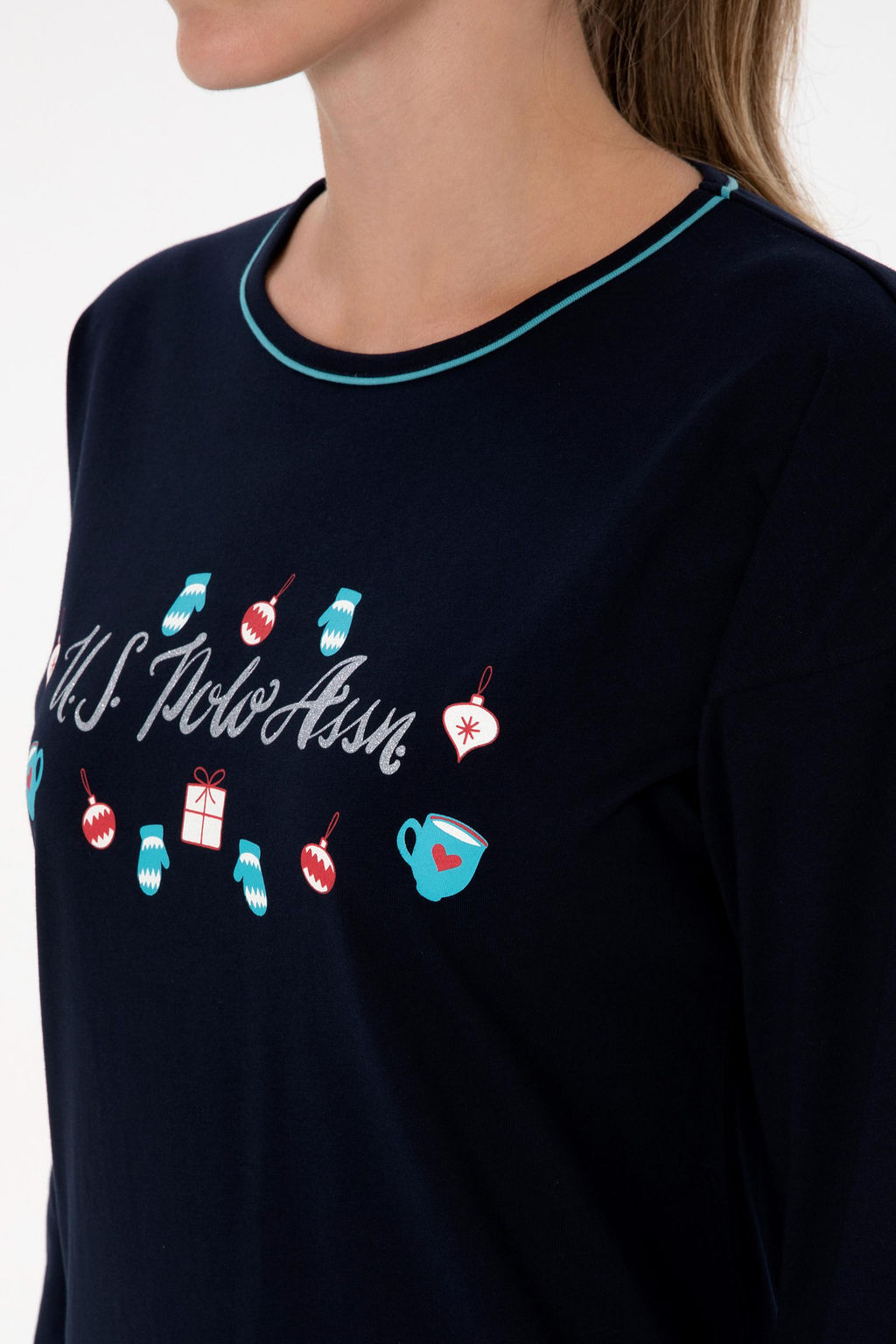 Kad_n Lacivert Pijama Tak_m_ Sepette S_rpriz _ndirim - U.s. polo assn фото 7