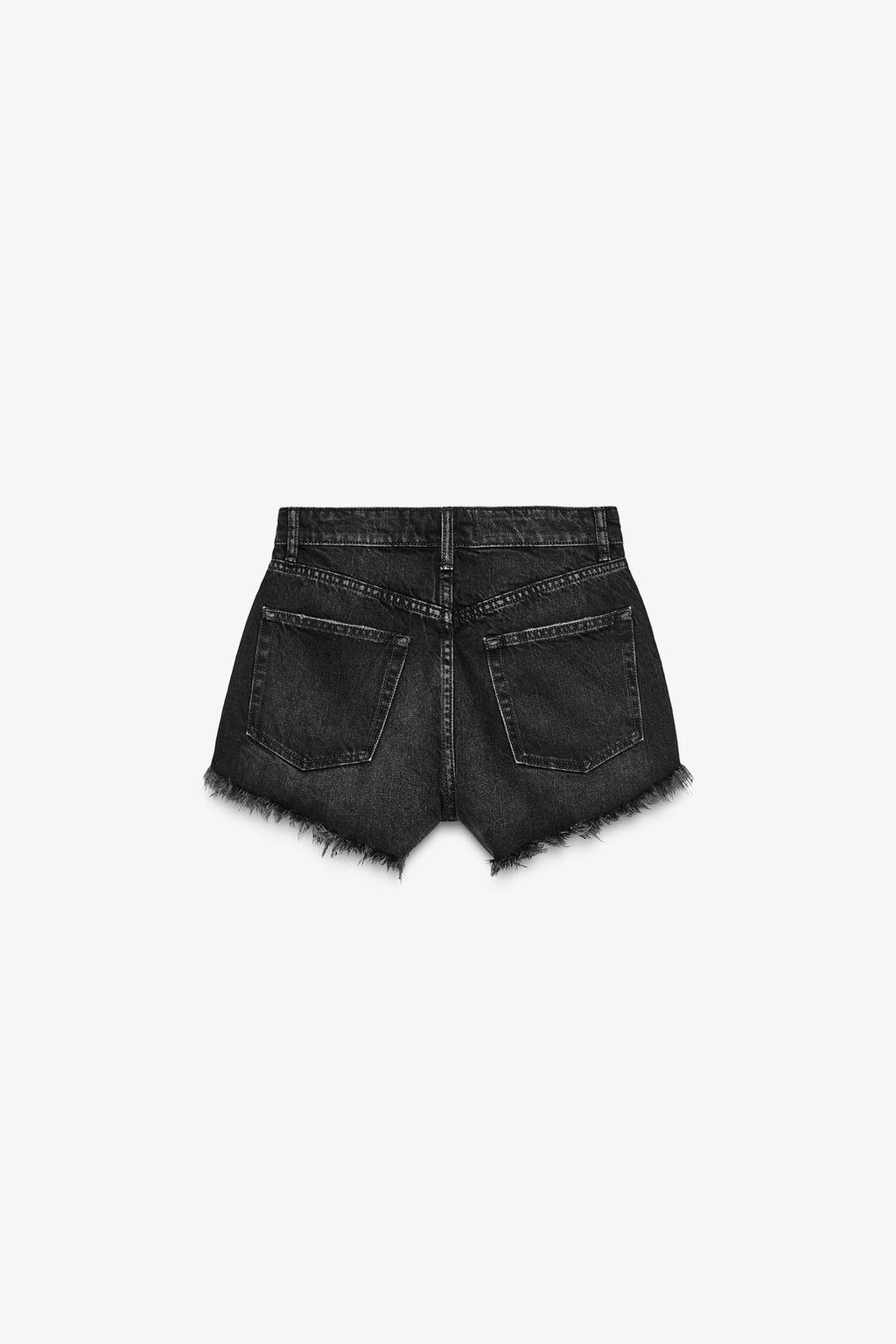 HIGH-WAIST CURVED DENIM SHORTS - Zara фото 8