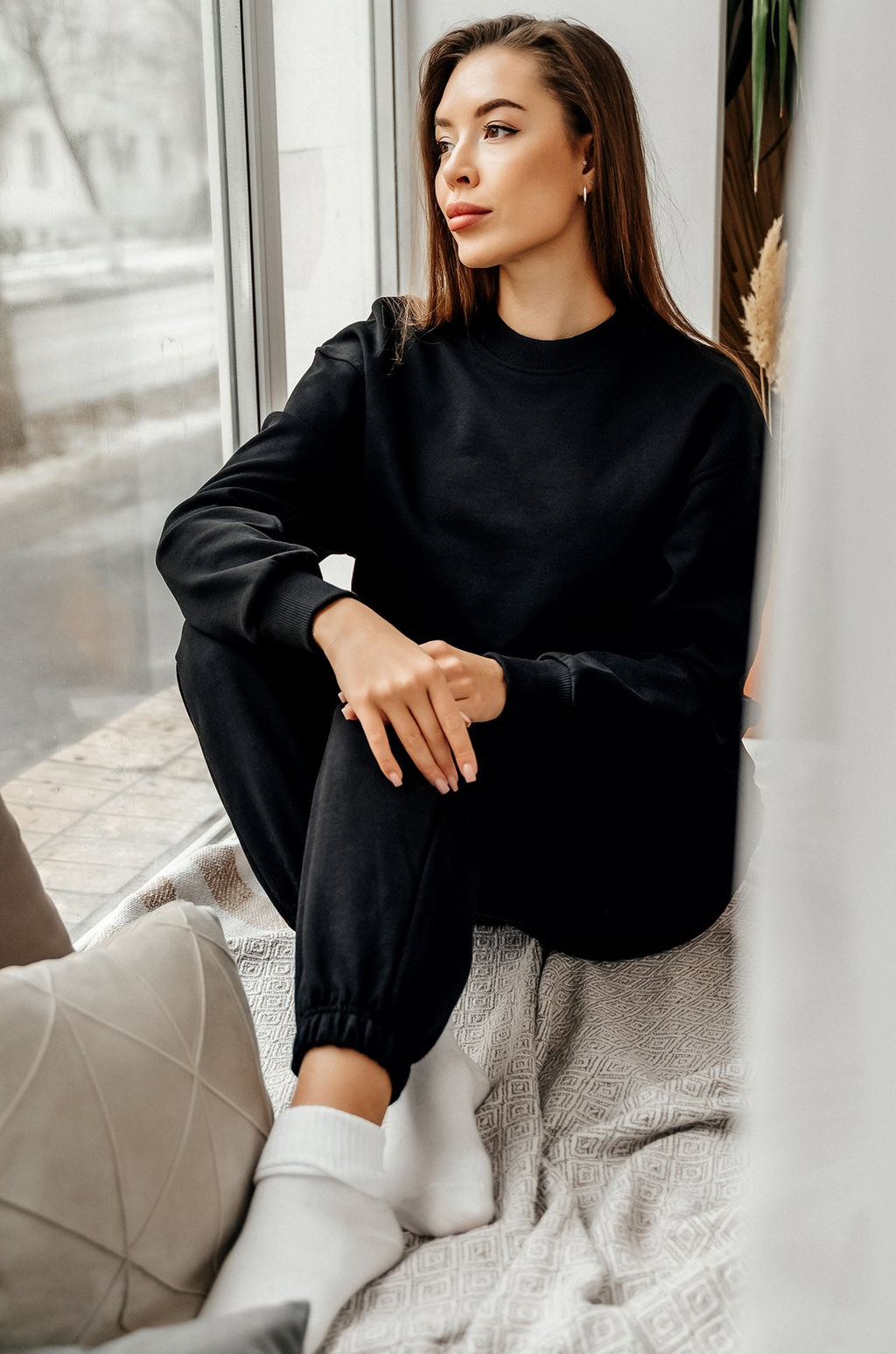 Женский костюм оверсайз из футера трехнитки Happyfox