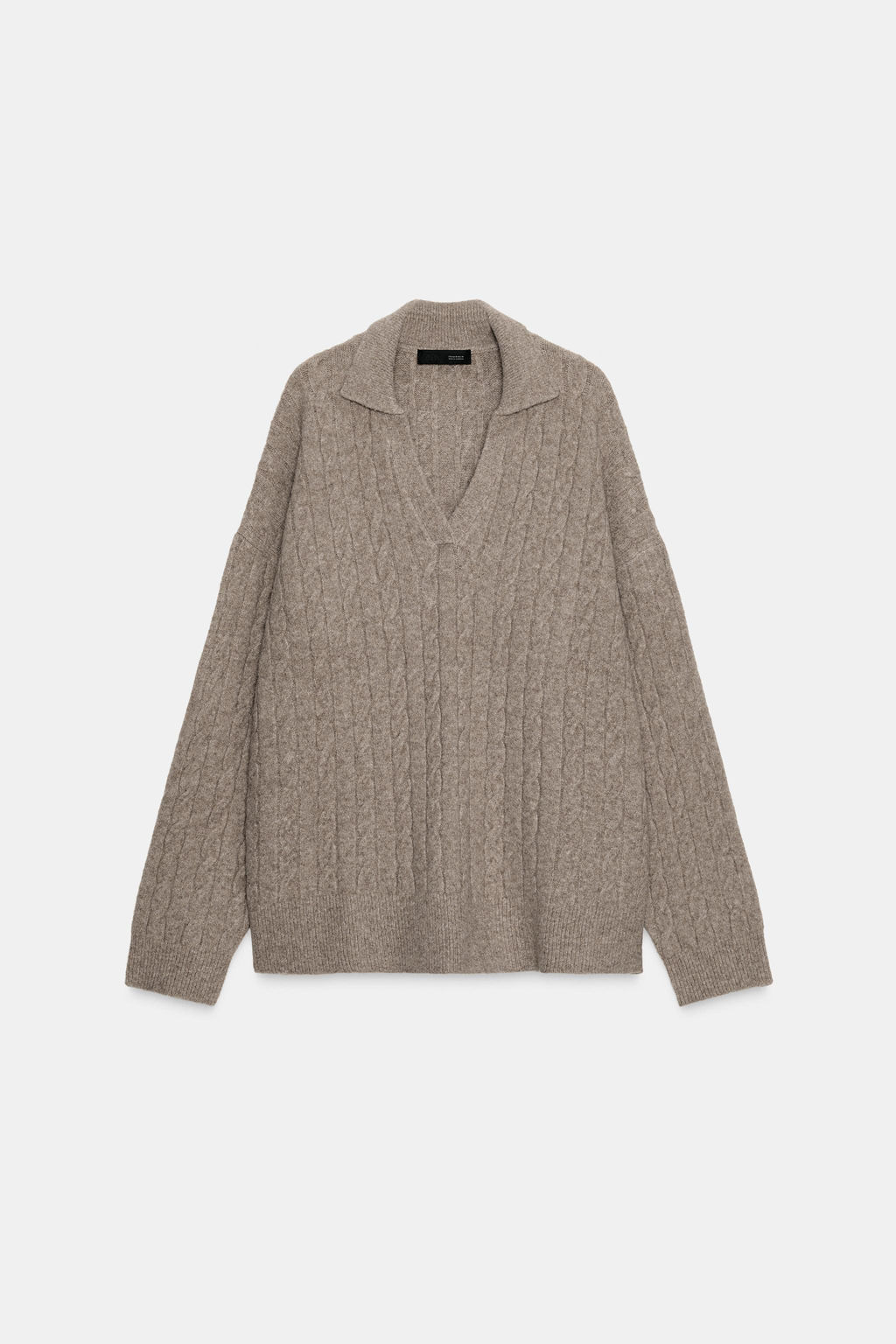 CABLE-KNIT POLO SWEATER - Zara фото 6