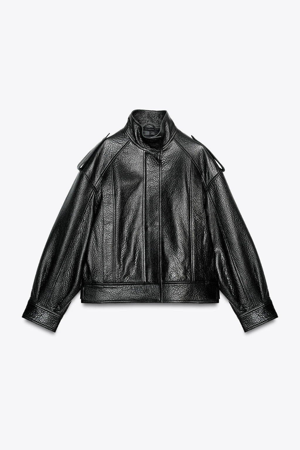LEATHER BOMBER JACKET ZW COLLECTION LIMITED EDITION - Zara фото 2