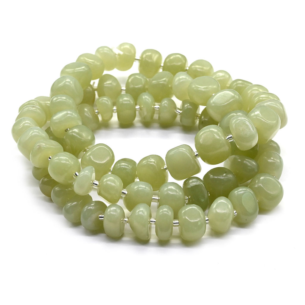 Браслет из нефрита галтовка 8-10мм Радуга камня