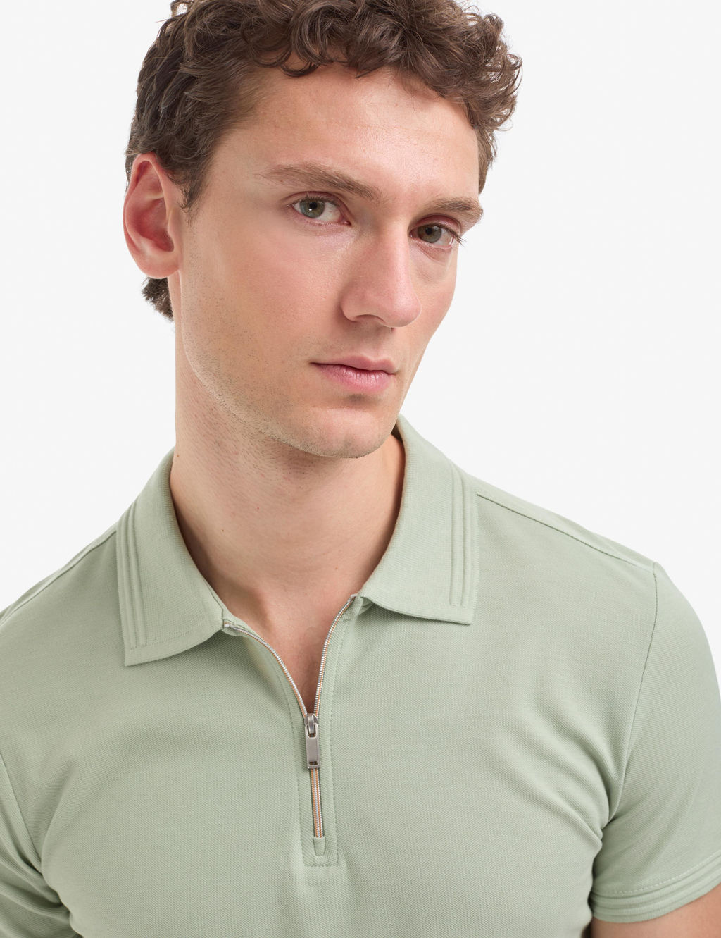 _a_la Slim Fit %100 Pamuk K_vr_lmaz Polo Yaka Basic Ti__rt