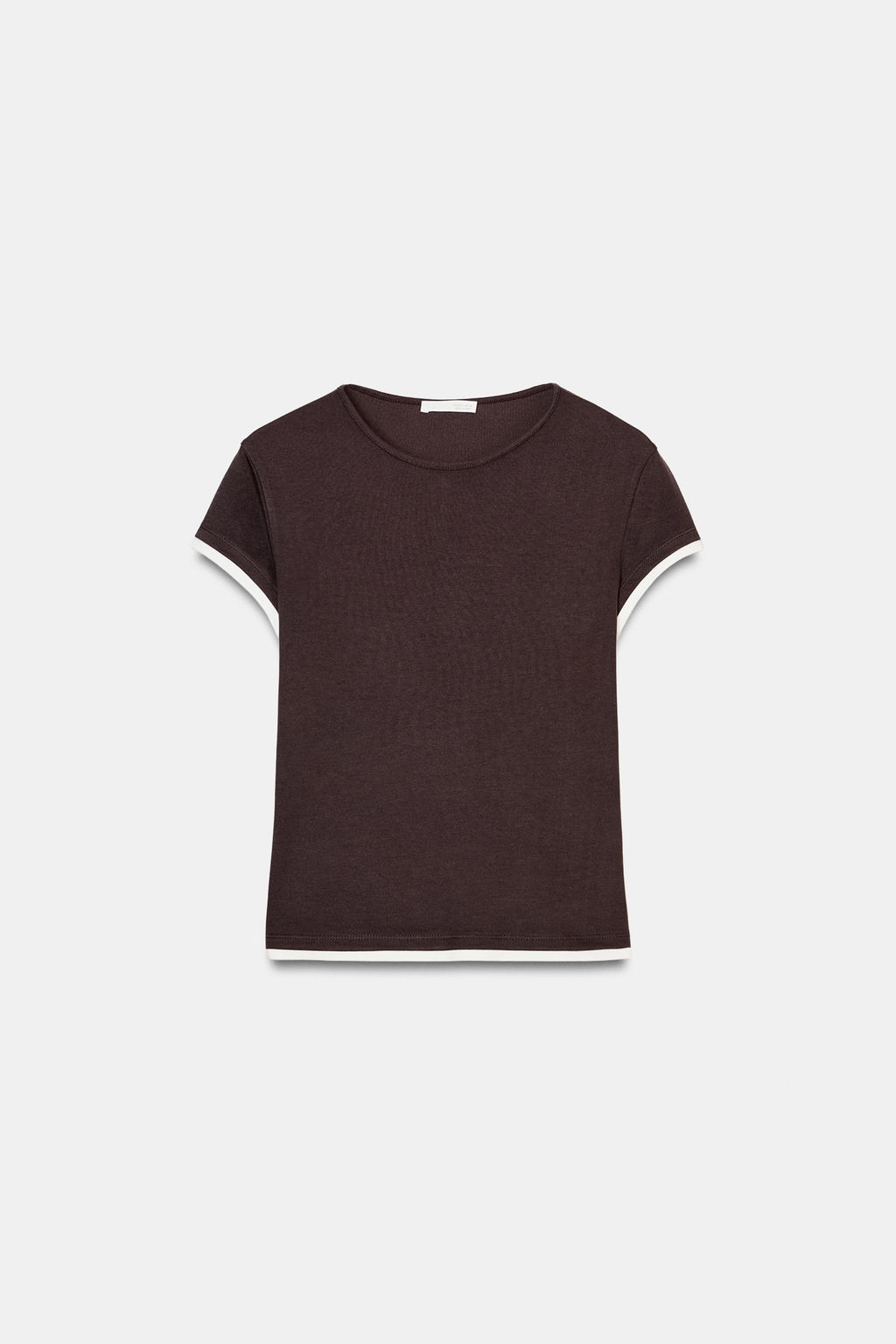 CAMISETA VIVOS CONTRASTE / Chocolate - Zara фото 4