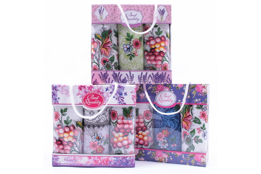 Набор полотенец рогожка 40х75 в коробке 3шт. ПР 166/4 40х75 бм (11726)