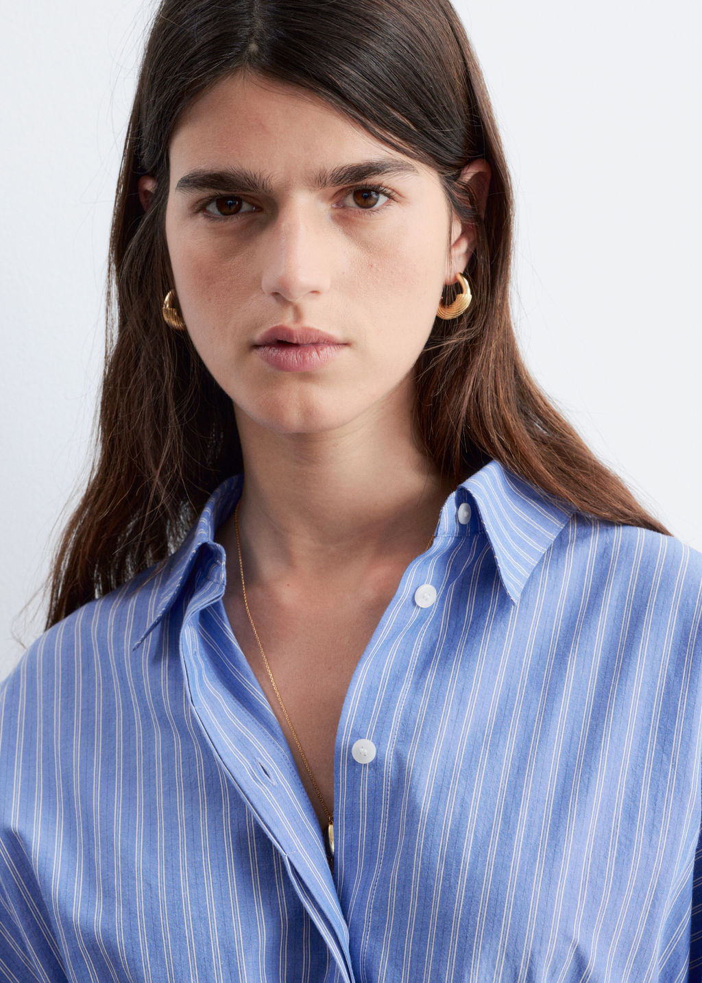 Camisa de popelina de algod?n con cord?n de ajuste - H&m фото 7