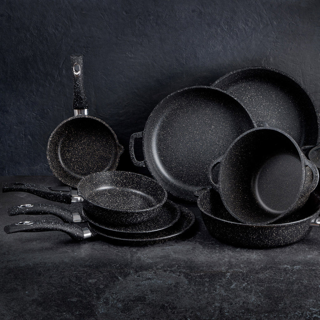 Ковш с тефлоновым покрытием 1,0л, д16см Гранит, h7см, s0,4см, ручка из термостойкого пластика (Россия) - Домашняя мода фото 6