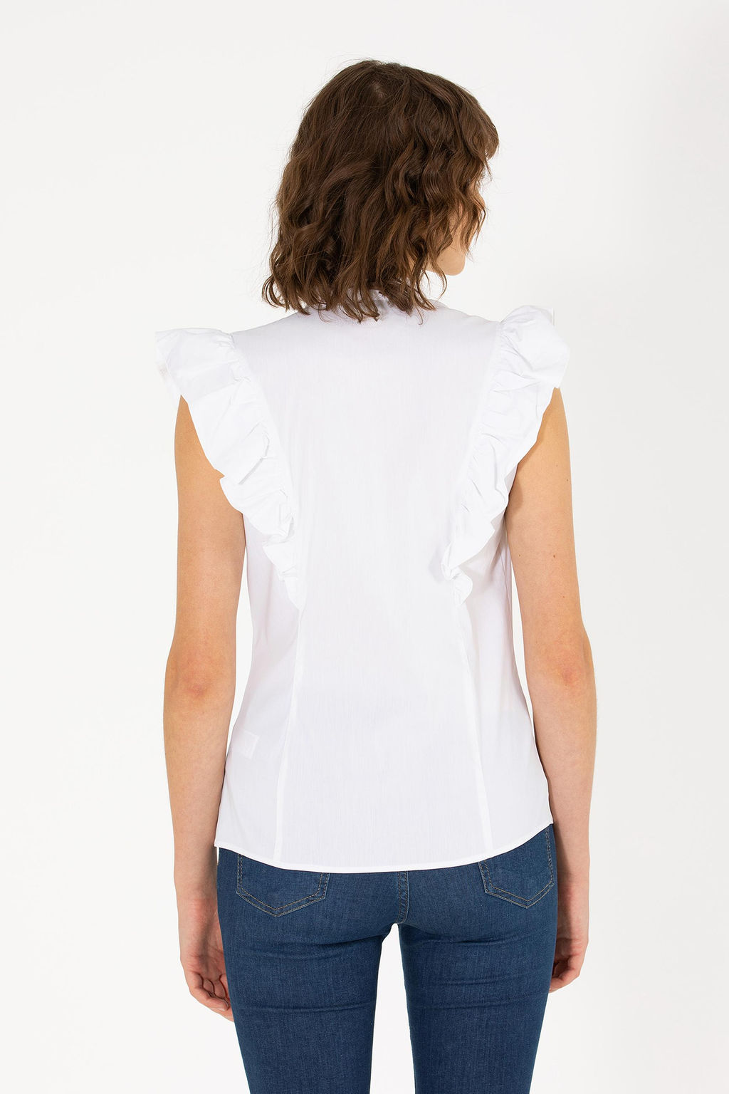 Женская белая рубашка с коротким рукавом - U.s. polo assn фото 5