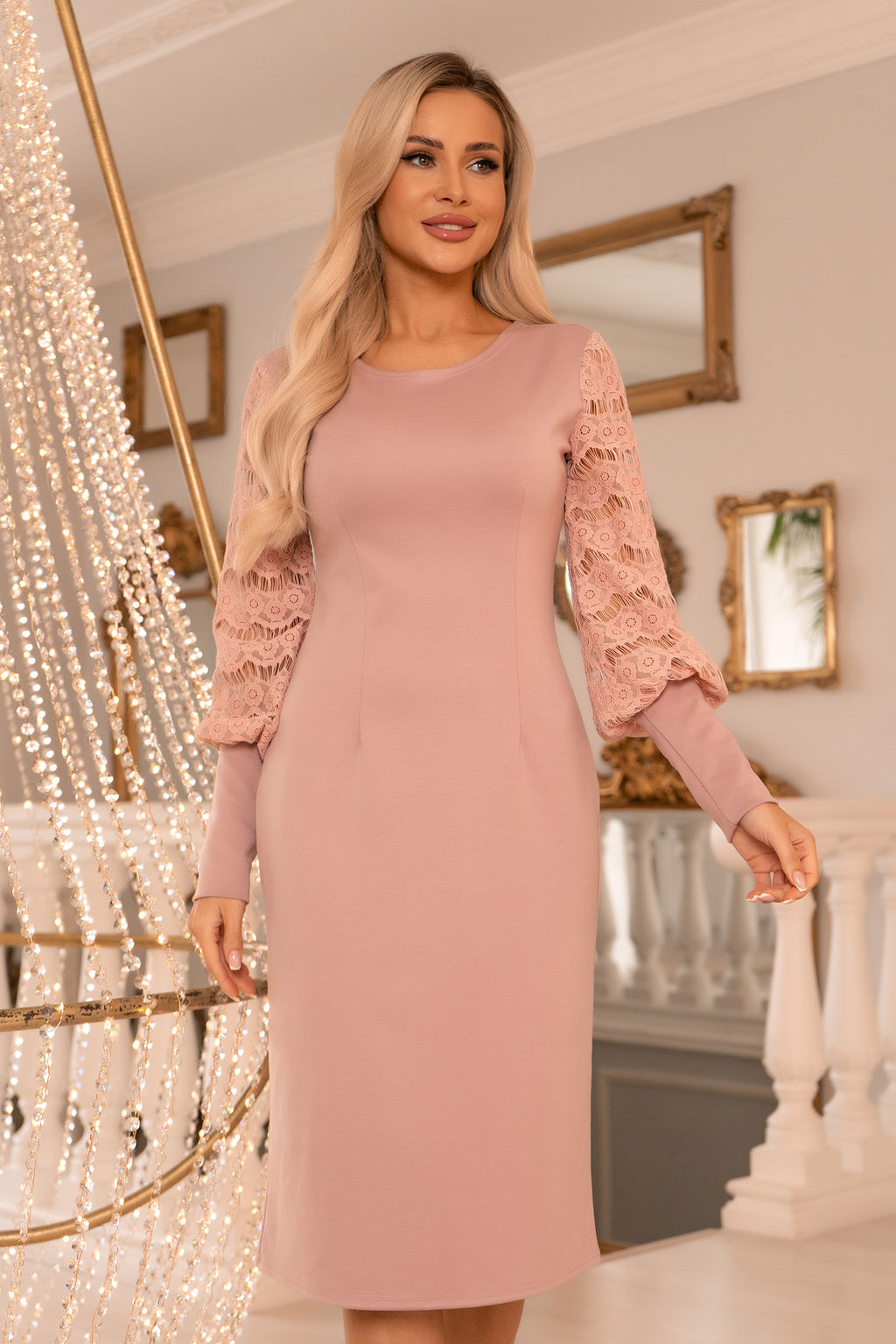 Платье Open Style 6450 пудрово-розовый