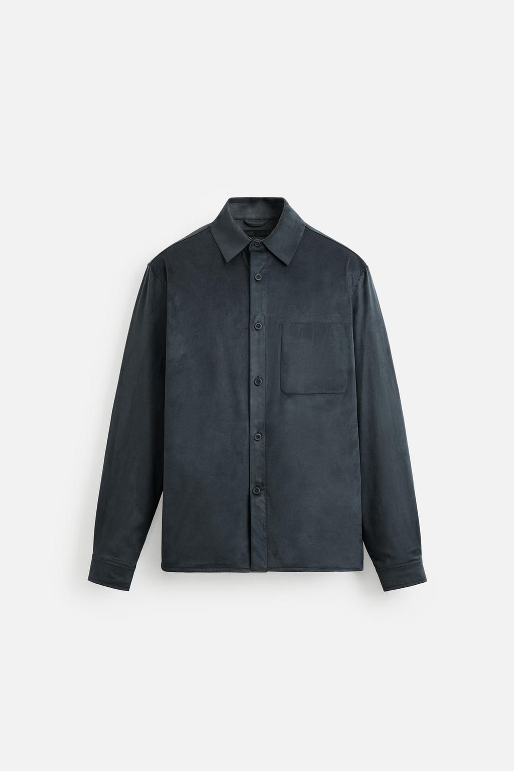 LIGHTWEIGHT FAUX SUEDE OVERSHIRT - Zara фото 15